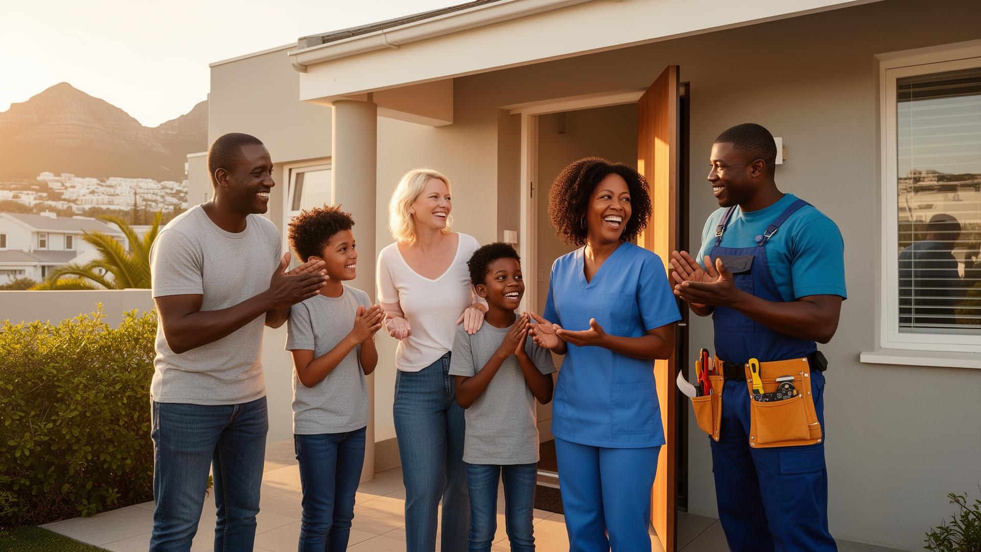 A South African family welcoming a ServYou professional into their home